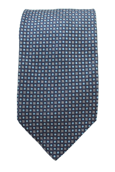 Barneys New York Silk Geometic Print Classic Shirt Tie Blue 56 in.