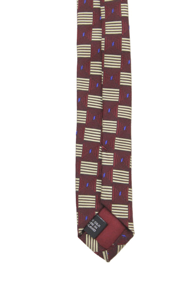 Barneys New York Silk Geographic Print Classic Shirt Tie Red 58 in.