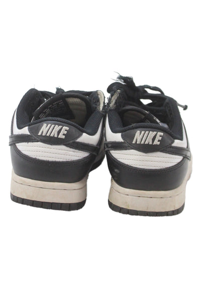 Nike Womens Leather Dunk Low Top Sneakers Black White Size 7