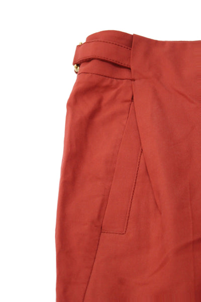 Gucci Womens Red Silk Dress Pants Vintage Button Inseam 28 Size 40
