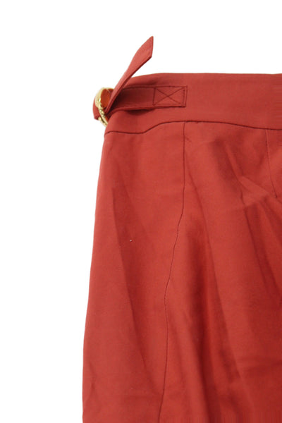 Gucci Womens Red Silk Dress Pants Vintage Button Inseam 28 Size 40