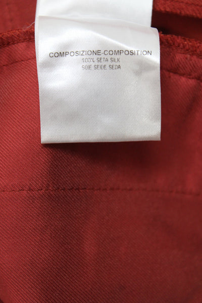 Gucci Womens Red Silk Dress Pants Vintage Button Inseam 28 Size 40