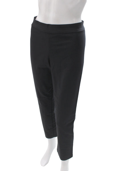 The Row Women Ankle Pants Black Cotton Pull On Size M