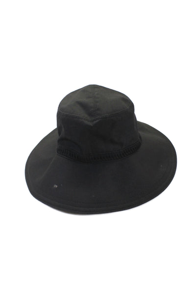 Helen Kaminski Womens Wide Brim Bucket Hat Black Cotton Size One Size