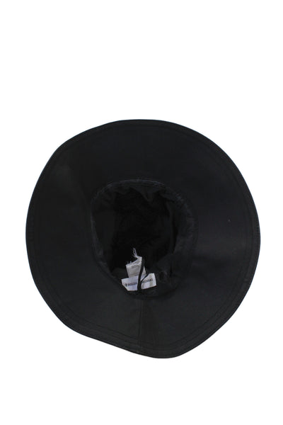 Helen Kaminski Womens Wide Brim Bucket Hat Black Cotton Size One Size