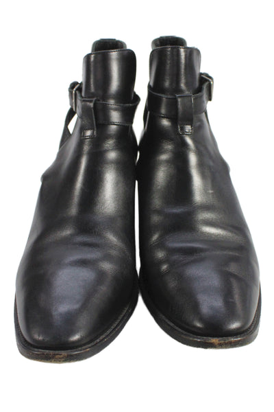 Saint Laurent Womens Wyatt Jopdhpur Ankle Strap Boots Black Size 9