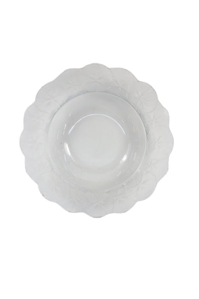 Lalique Clear Crystal Honfluer Geranium Art Glass Bowl 11"