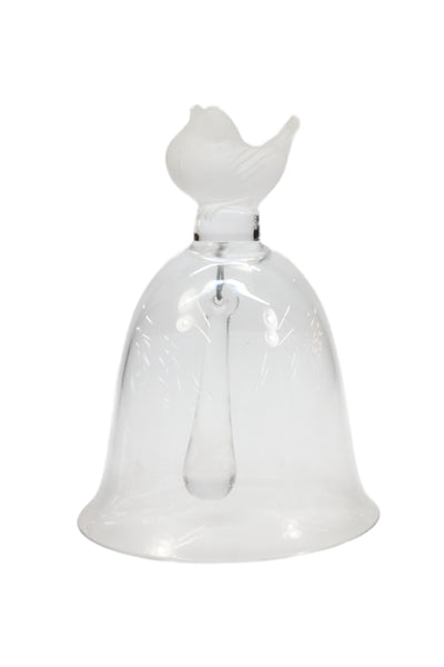 Lalique Vintage Clear Crystal Finch Bird Table Bell 5"