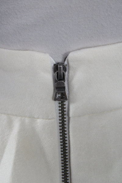 Alice + Olivia Womens Mini Ivory Linen Skort Zip Closure Size 6