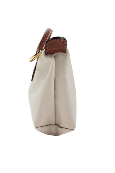 Longchamp Womens Le Pliage Original Pouch Handbag Beige Brown