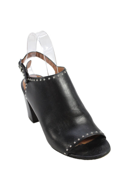 Givenchy Womens Leather Studded Ankle Strap Boots Black Size 8.5