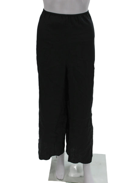 Doen Womens Cropped Linen Pants Black Pull On Size XL