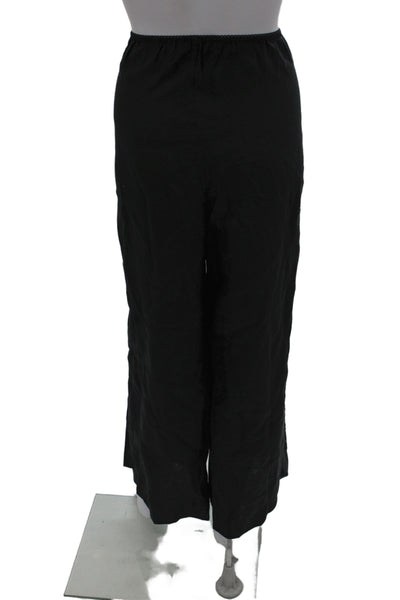 Doen Womens Cropped Linen Pants Black Pull On Size XL