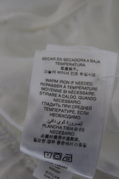Doen Women Cropped Pants White Linen Summer Bohemian Size XL
