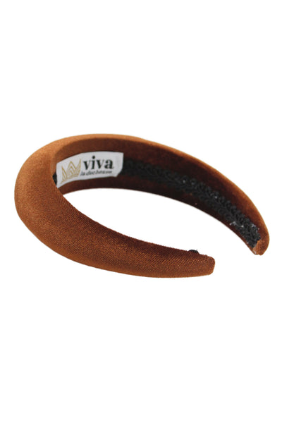 Viva La Duchesse Marzoline Womens Velvet Chunky Headbands Yellow Set of 5