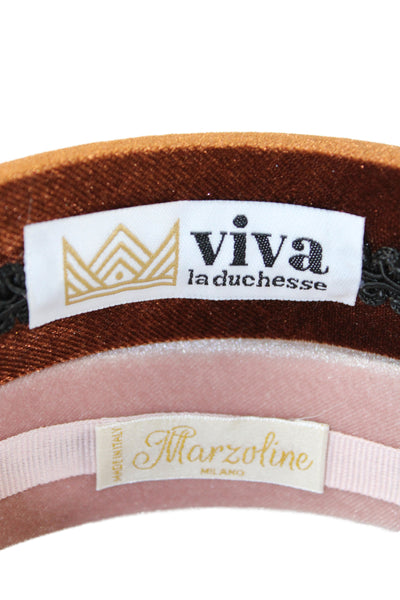 Viva La Duchesse Marzoline Womens Velvet Chunky Headbands Yellow Set of 5