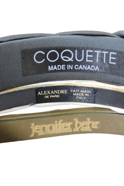 Jennifer Behr Alex Andre Coquette Womens Leather Green Headband Set of 6