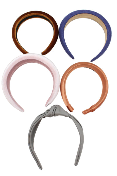 L. Erickson Womens Satin Puffy Headband Copper Set of 5