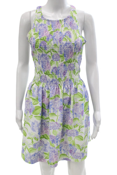 Hill House Womens Mini Floral Sleeveless Round Neck Above Knee Dress Size M