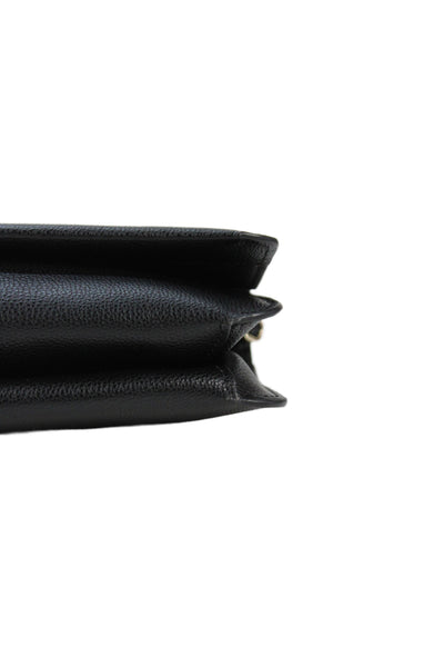 Kate Spade New York Womens Leather Snap Closure Shoulder Bag Black