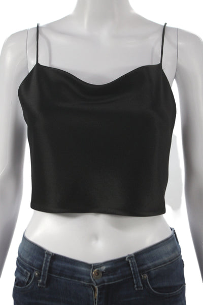 Alice + Olivia Womens Black Triacetate Cowl Neck Camisole Sleeveless Size S