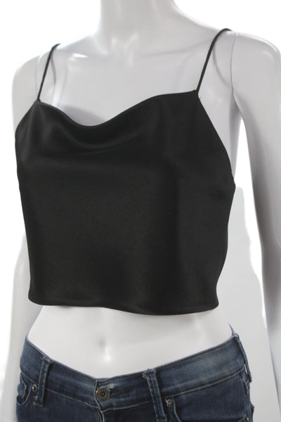 Alice + Olivia Womens Black Triacetate Cowl Neck Camisole Sleeveless Size S