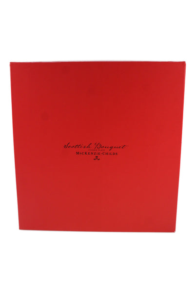 Mackenzie Childs Unisex Adult Scottish Bouquet Cookie Plate Black Red