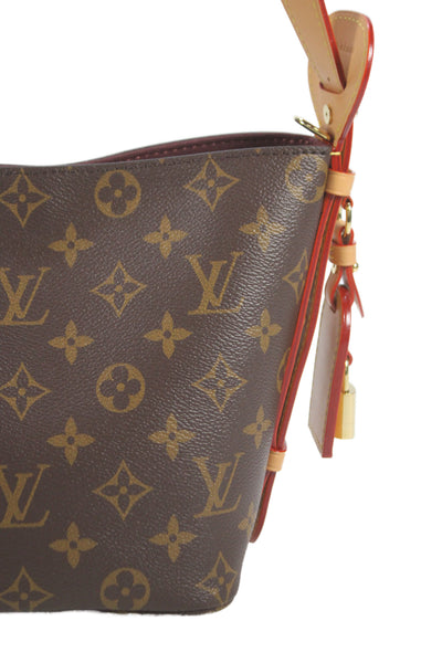 Louis Vuitton Womens Leather Monogram All in BB Bucket Bag + Wallet Brown