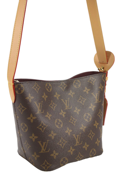 Louis Vuitton Womens Leather Monogram All in BB Bucket Bag + Wallet Brown