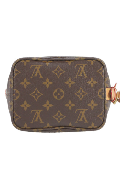 Louis Vuitton Womens Leather Monogram All in BB Bucket Bag + Wallet Brown