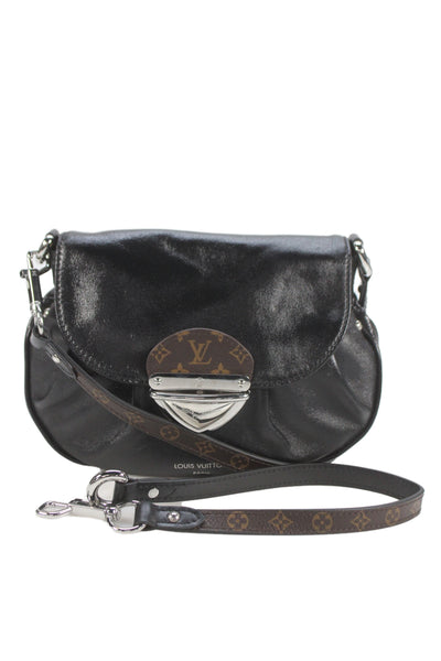 Louis Vuitton Womens Lambskin Sunset Vibe Shoulder Bag Black