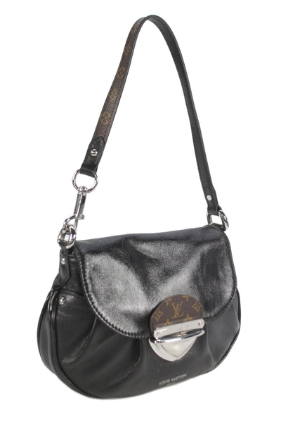 Louis Vuitton Womens Lambskin Sunset Vibe Shoulder Bag Black