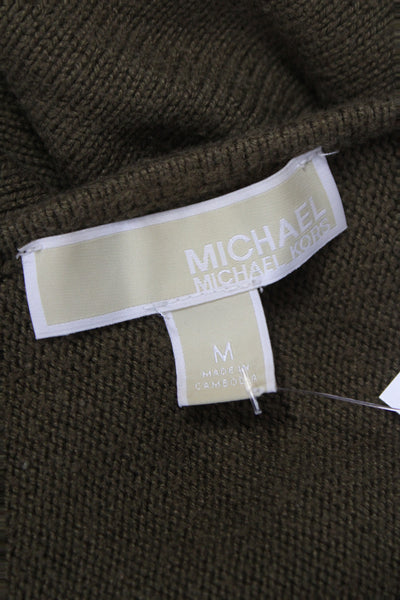 Michael Michael Kors Women Green Boat Neck Long Sleeve Pullover Sweater Size M