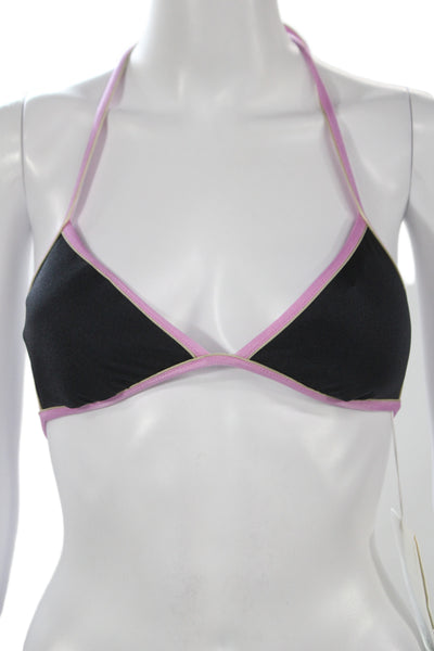 Chanel Women Black Pink 2025 Rhinestone Logo Bikini Size 36