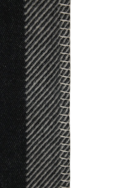 Chanel Womens Wool Printed Stitch Detail Throw Blanket Beige Black Size 72"x54"