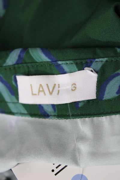 LAVI Women Shirt Dress Green Long Sleeve Collared Button Geometric Size S