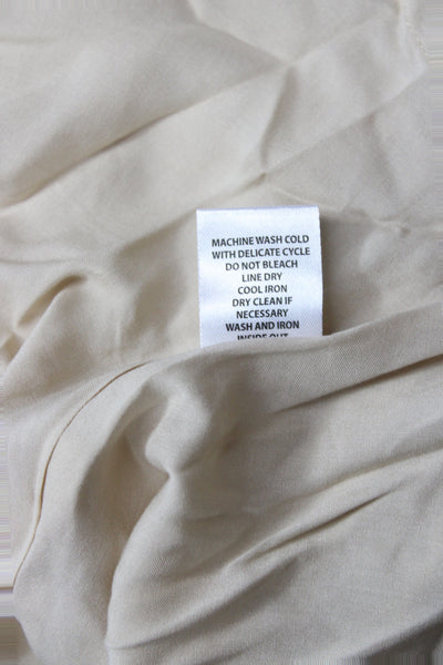 Spartina 449 Women Maxi Dress Beige Floral V-Neck Long Sleeve Viscose Size L