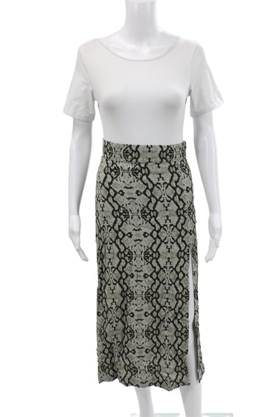 Spartina 449 Womens Maxi Floral Dress Green Long Sleeve Scoop Neck Size L