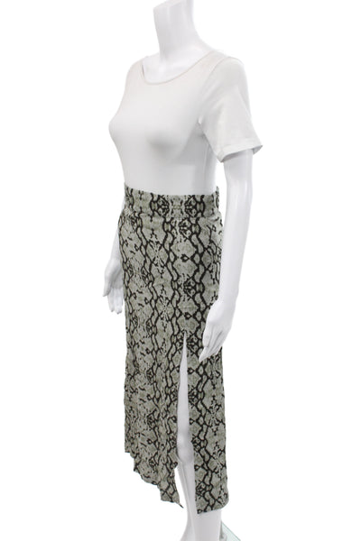 Spartina 449 Womens Maxi Floral Dress Green Long Sleeve Scoop Neck Size L