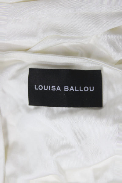 Louisa Ballou Women Bodycon Dress Ivory Long Sleeve V-Neck 94% Viscose Size S