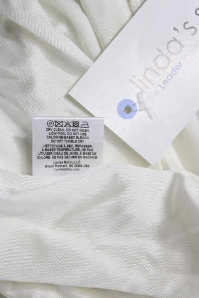 Louisa Ballou Women Bodycon Dress Ivory Long Sleeve V-Neck 94% Viscose Size S