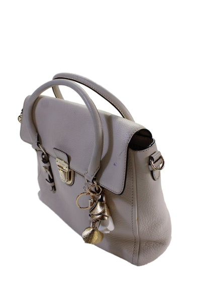 Kate Spade New York Womens Leather Shoulder Bag Beige