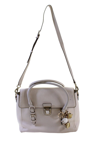 Kate Spade New York Womens Leather Shoulder Bag Beige