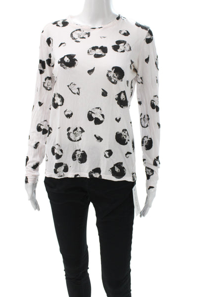 Proenza Schouler Women Jersey Pink Animal Print Long Sleeve T-Shirt Size S