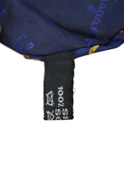 Salvatore Ferragamo Mens Silk Animal Print Classic Neck Tie Blue