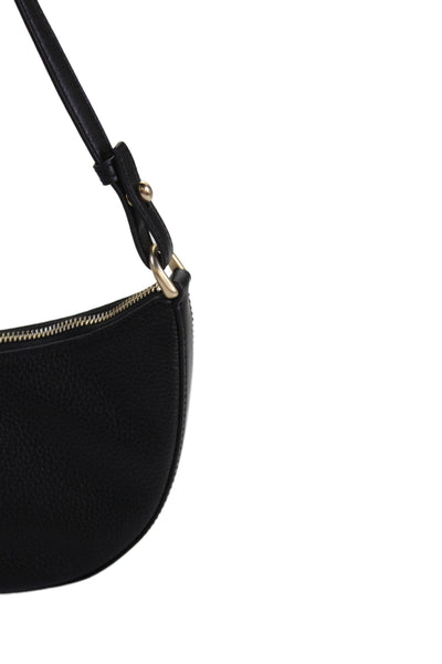 Kate Spade New York Womens Leather Zip Mini Shoulder Handbag Black with Pouch