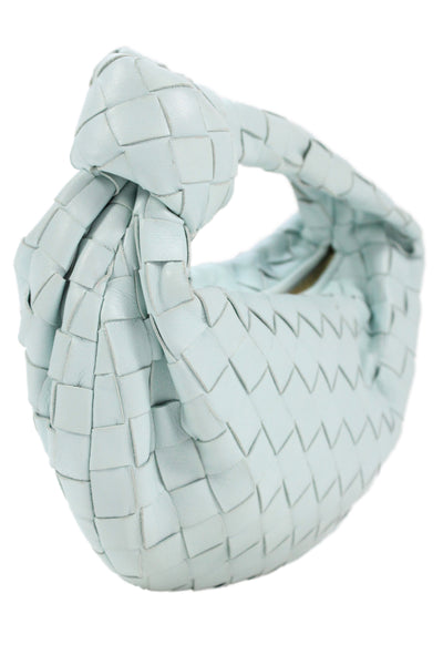 Bottega Veneta Womens Nappa Intrecciato Teen Jodie Handbag Pale Blue