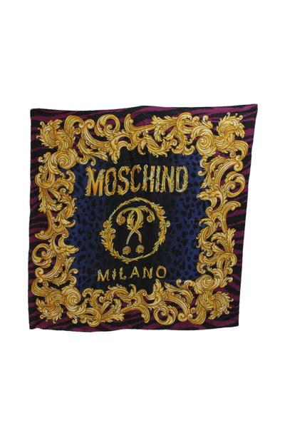 Moschino Womens Silk Animal Print Classic Wrap Scarf Multicolor Size 34" x 34"