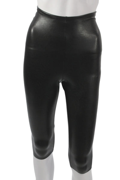 Commando Womens Capri Leggings Black Solid 55% Polyurethane Size S