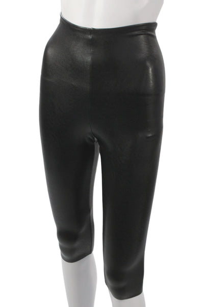 Commando Womens Capri Leggings Black Solid 55% Polyurethane Size S